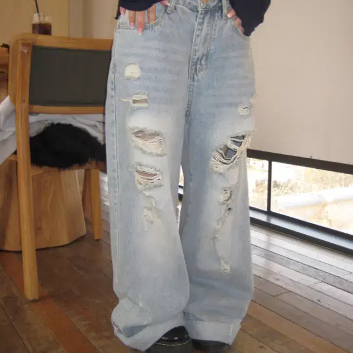 아워캐비넷 fight damage pants S (남서연님 바지)