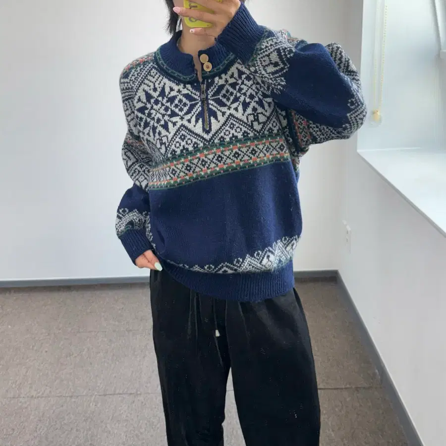 Dale of Norway 데일 오프 노르웨이 네이비 반집업 니트