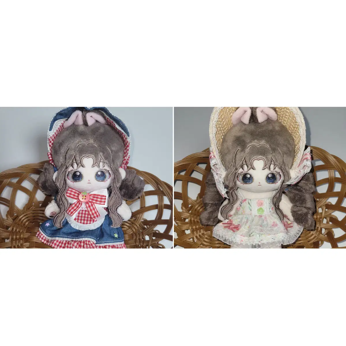 15cm 인형 옷 보닛, 원피스 2종