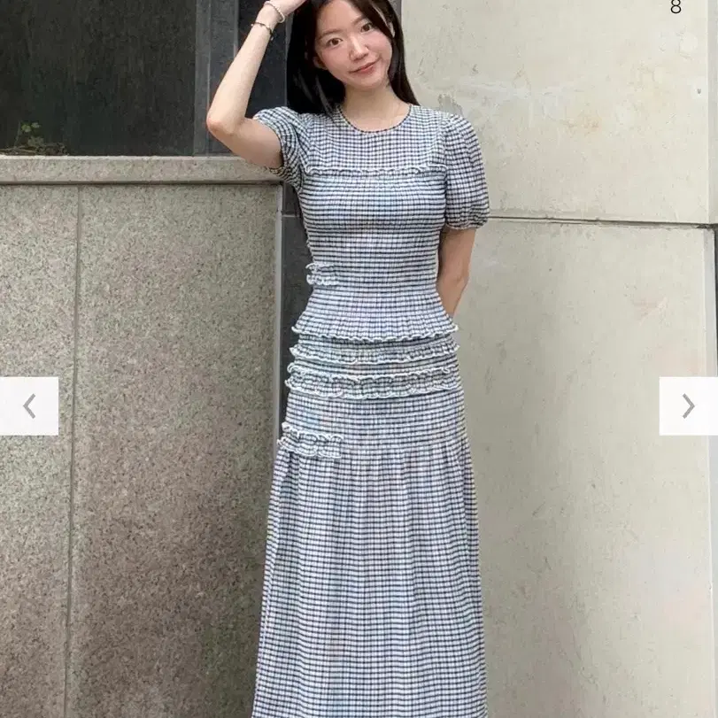 유니클로 세실리아반센 체크 셋업