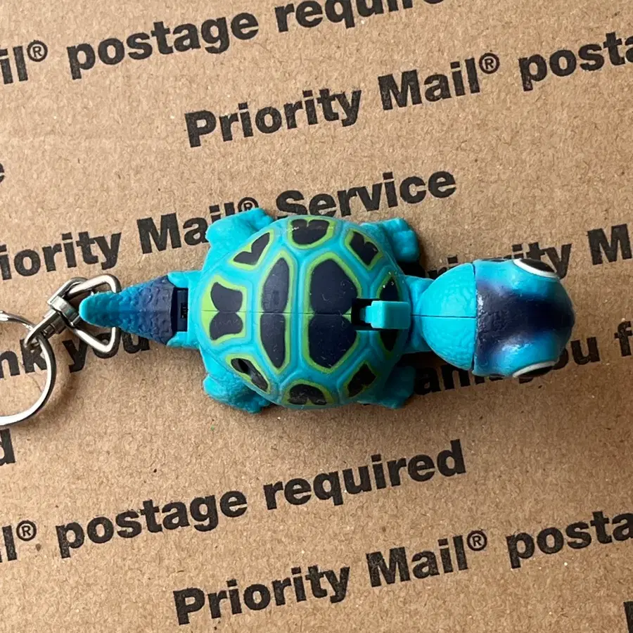 90s vtg Blue Turtle Toy Keyring