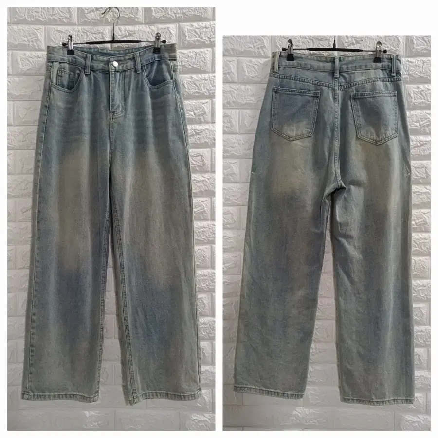 연청 빈티지워싱 와이드데님팬츠