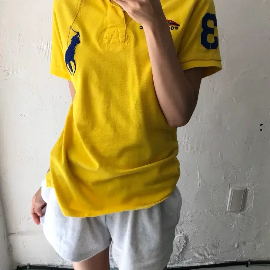 Polo 폴로 랄프로렌 네이비빅포니 옐로우컬러 PK 카라티셔츠