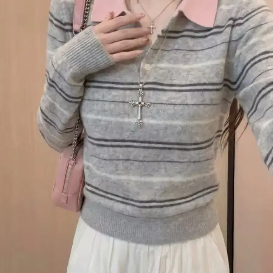 단가라 니트 카라티 / 데일리 캐주얼 러블리 빈티지 유니크 y2k