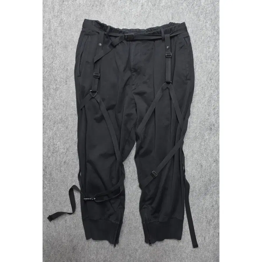 Y-3 요지 야마모토 아디다스 본디지 멀티 스트랩 파라슈트 크롭 팬츠 바지 XL