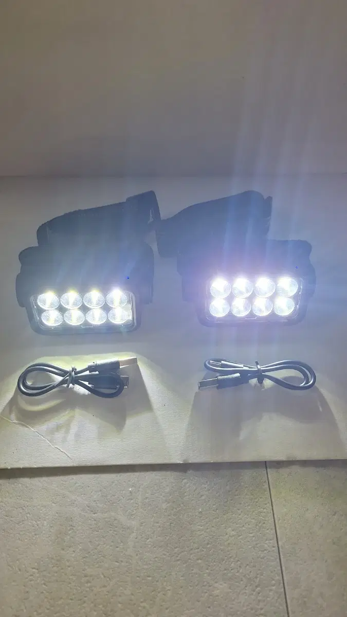 LED 헤드렌턴 2개 세트 USB 충전식,IR센서