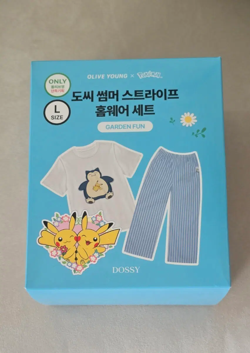 잠만보 포켓몬 도씨 썸머 스트라이프 홈웨어 세트 L