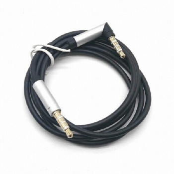 4극 3.5mm AUX 꺾임 스테레오 케이블 1m