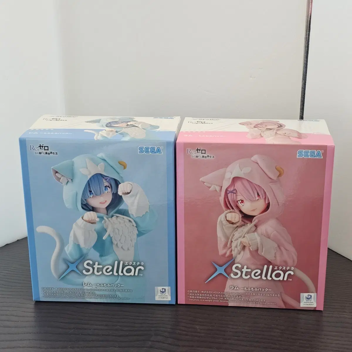 [미개봉] 세가 리제로 엑스텔라 렘 람 모후모후 팩 파커 피규어 2종 일괄 22cm