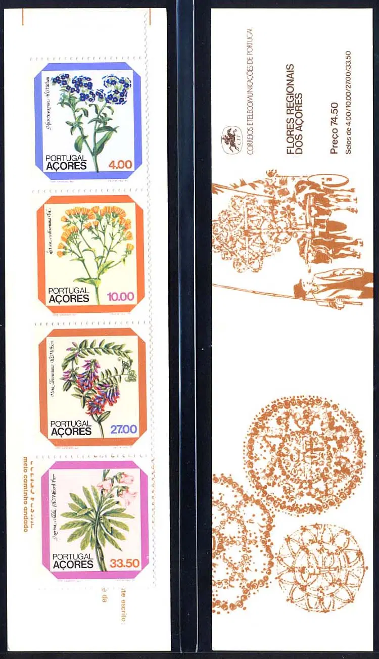 [BKstamp외국우표] 포르투갈아조레스 꽃 식물 북크렛 1권완(1982년)