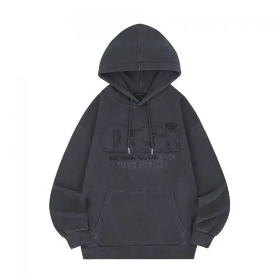 ODSD 피그먼트 오버핏 후드 차콜 색상
