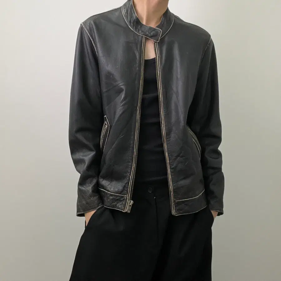 아비렉스 빈티지 레더 싱글 라이더 자켓 2XL