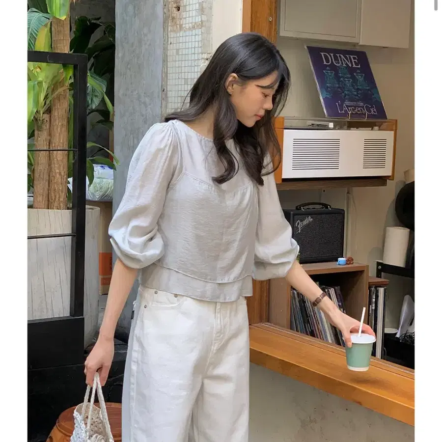 오디너리먼트 뷔스티에 레이어드 블라우스 하객룩 오피스룩