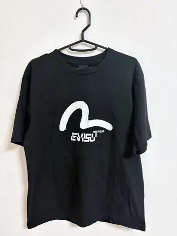 EVISU 에비수 T셔츠 XL 갈매기 빅 로고 블랙 양면 프린트