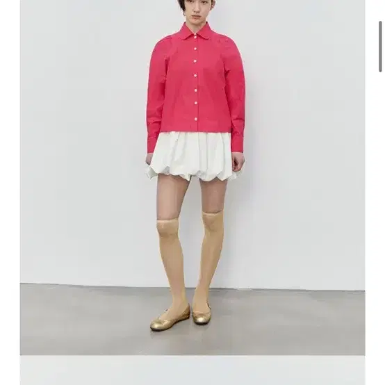 버뮬라 셔츠 ROUND COLLAR SHIRRING SHIRT (PINK)