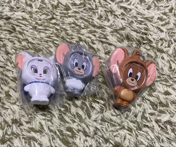 톰과 제리 가챠가챠 사진 프레임 키링 3개