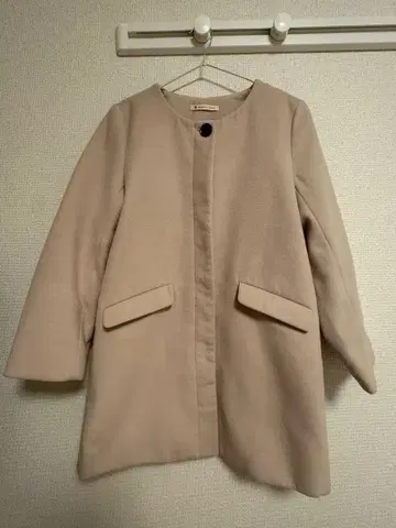 MAJESTIC LEGON 노카라 코트 베이지 핑크