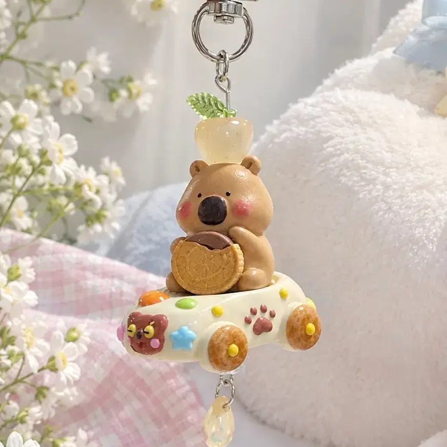 자동차탄 카피바라 키링 [handmade]