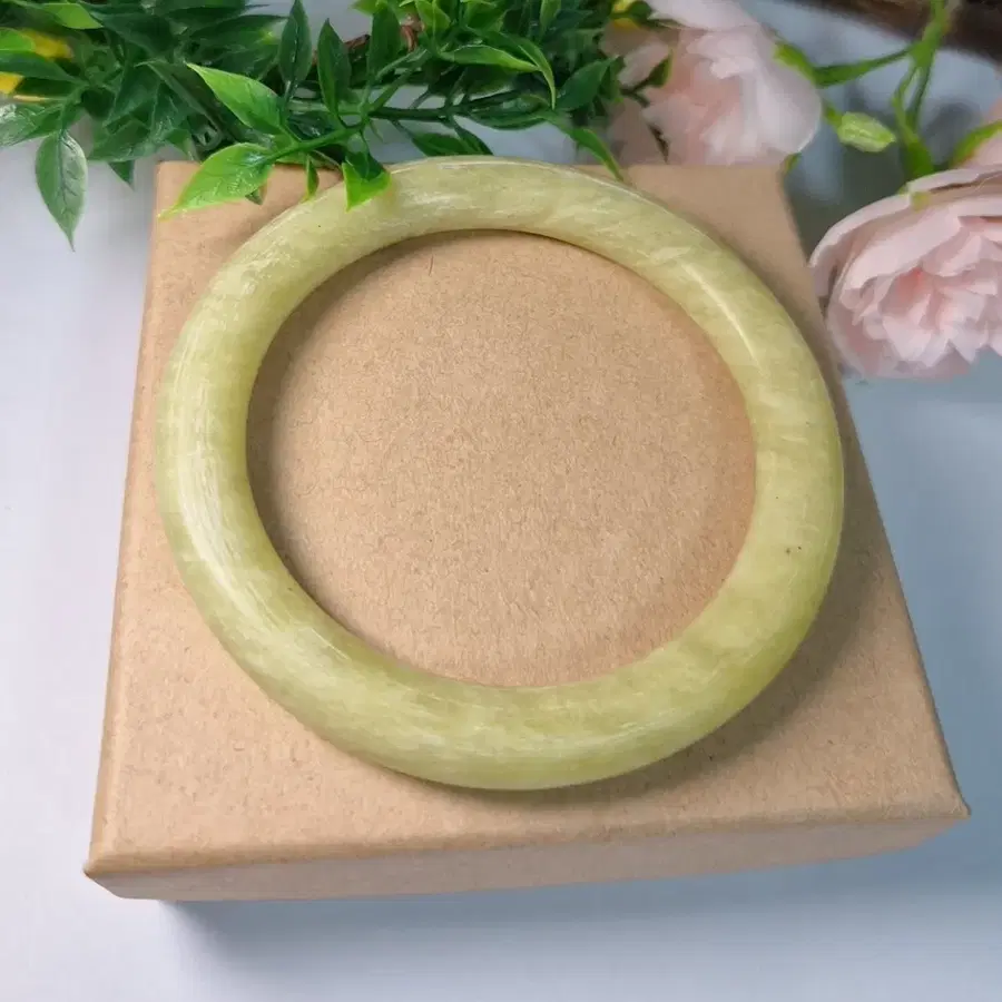 천연 그린 수옥 뱅글 옥팔찌 천연석 선물