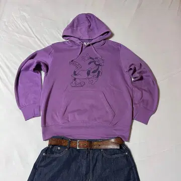 90s archive street y2k 후드티 distey 보라색 L