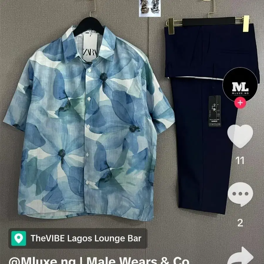 M)자라 하와이안 셔츠