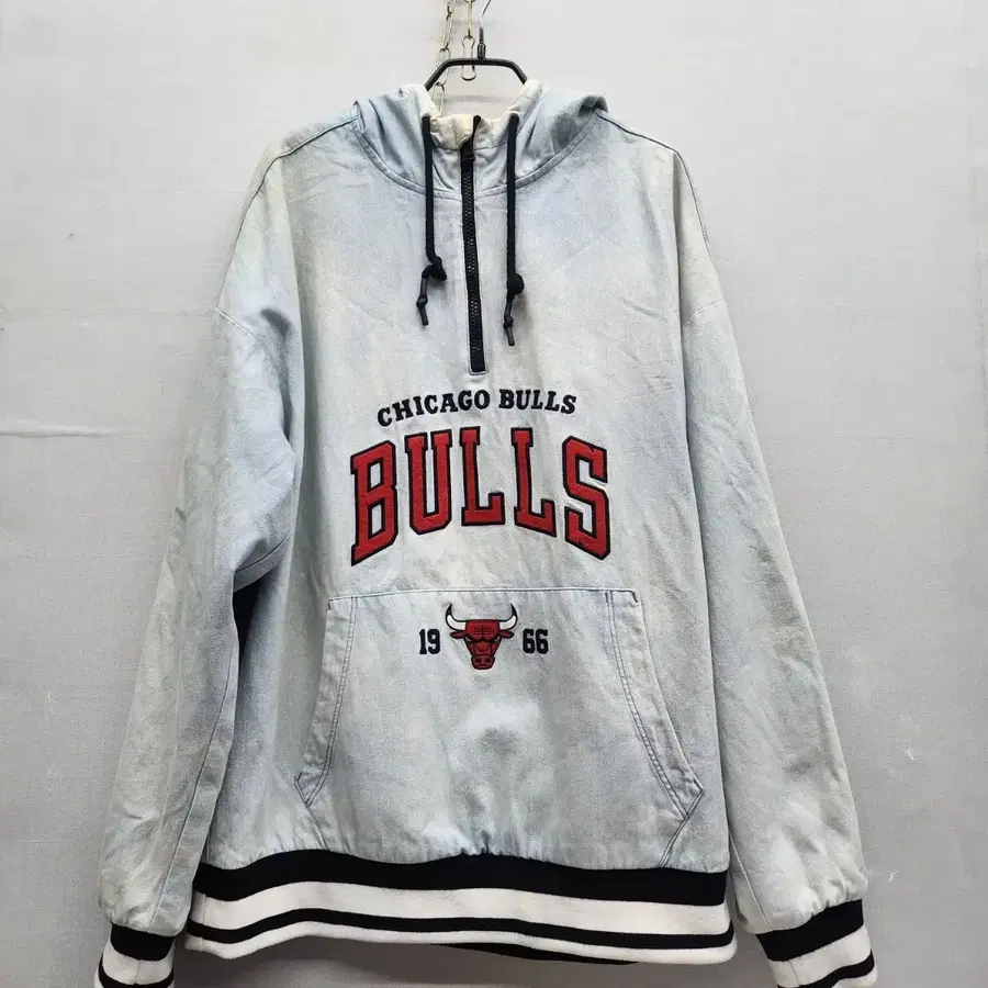 NBA 시카고불스 연청 워싱 데님 아노락 후드집업 M(XL)