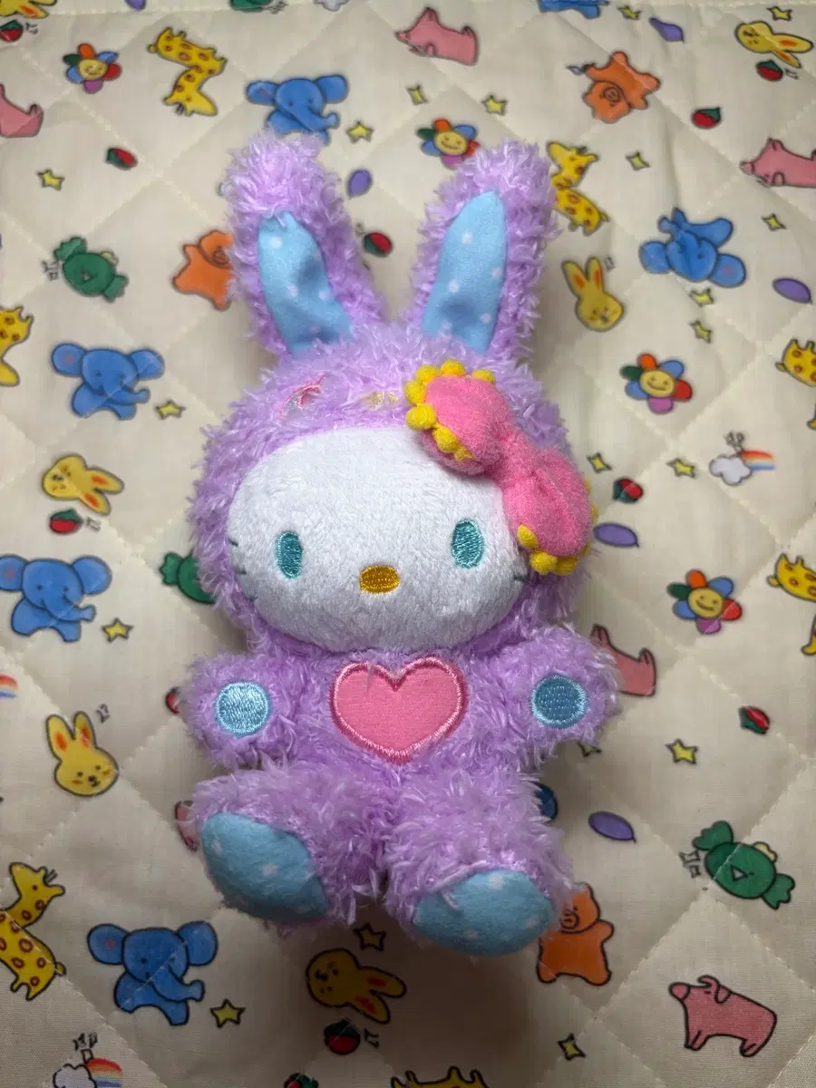 고전 컬러풀 바니 키티 인형 키링