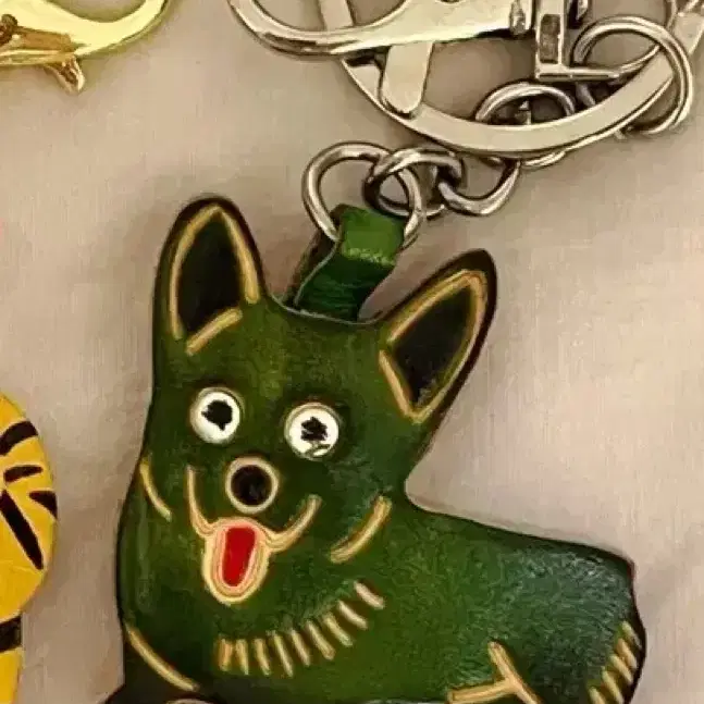 동물 가죽 키링 강아지