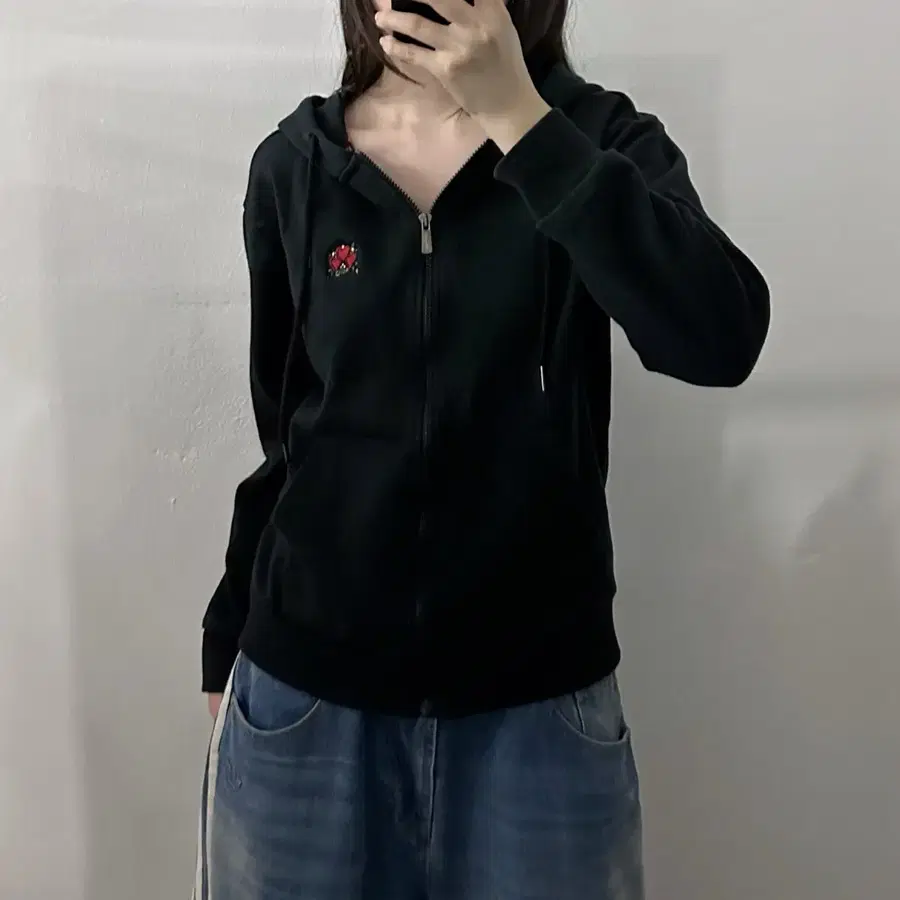 (M) 에드하디 블랙 후드집업