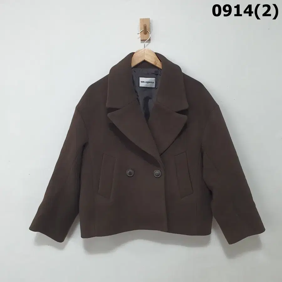 칼 라거펠트 브라운 더블 코트 95