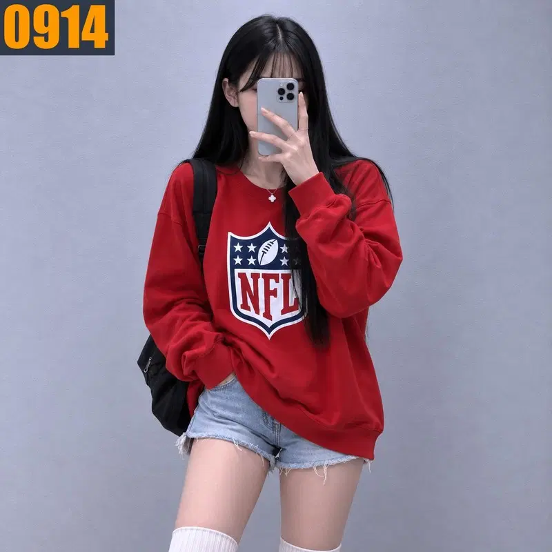 105 NFL 엔에프엘 레드 쉴드 빅로고 맨투맨