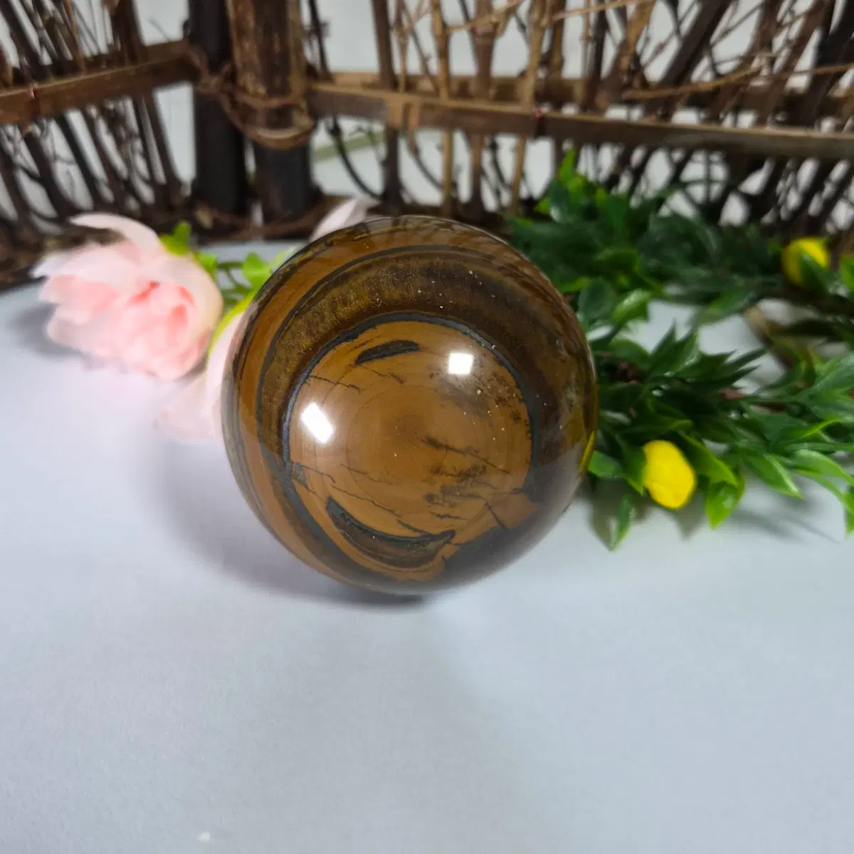 70mm 천연 호안석 구 재물운