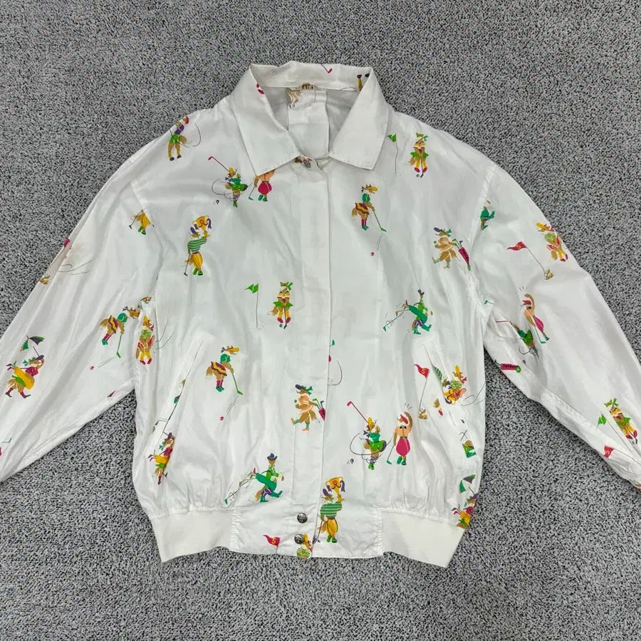 90s 폭스 패턴 블루종자켓