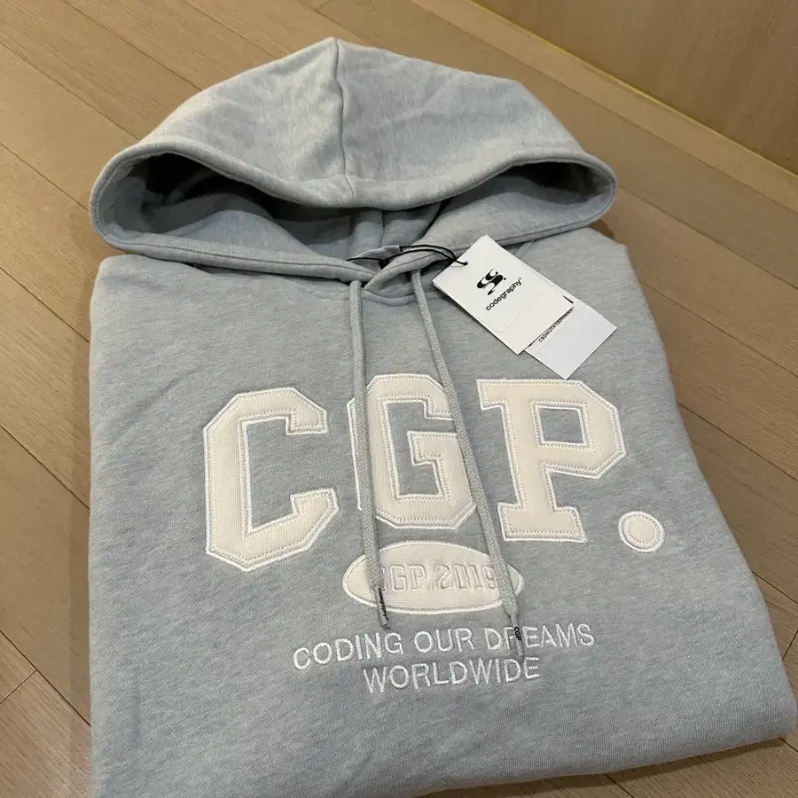 (새상품) 코드그라피 CGP 아치로고 후드티 민트 S