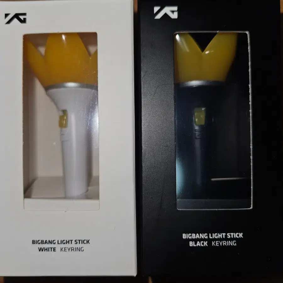 (미사용)빅뱅 라이트 스틱 키링 화이트/블랙