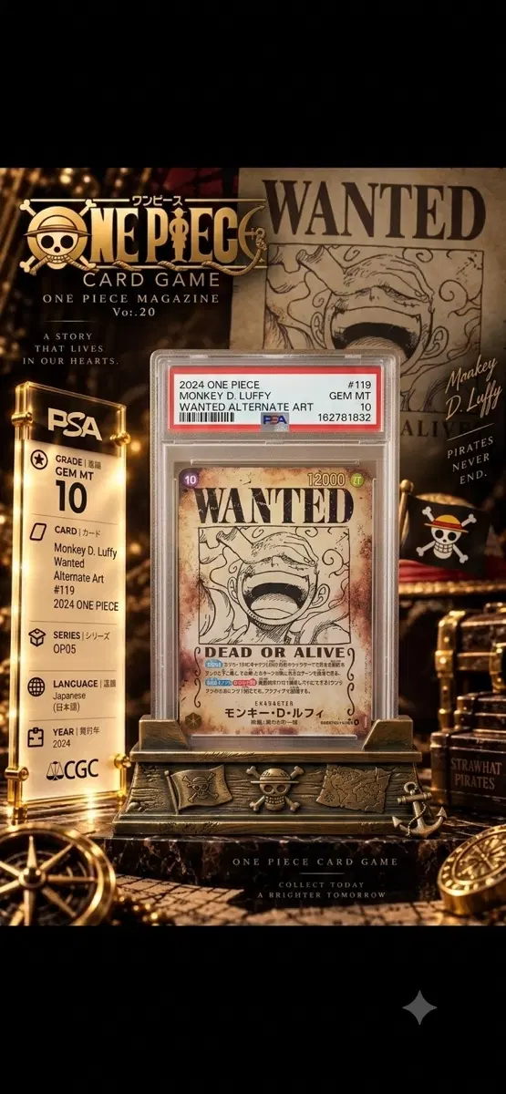 원피스 카드 루피 니카 수배서 psa10