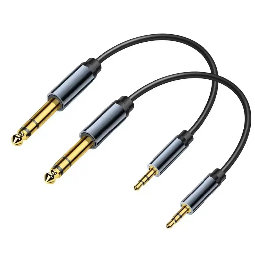 6.5mm 스테레오 to 3.5mm 변환 케이블 2개