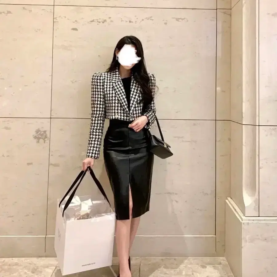 트위드자켓 2칼라 / 퍼프 크롭 가을 자켓