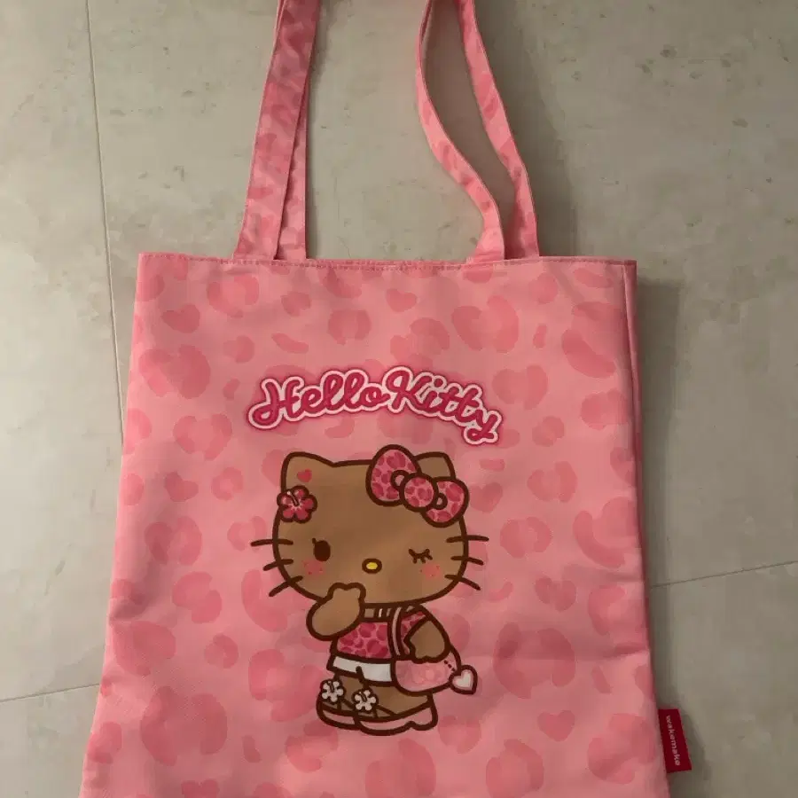 헬로키티 에코백 웨이크메이크 핑크 호피 올리브영 키티가방