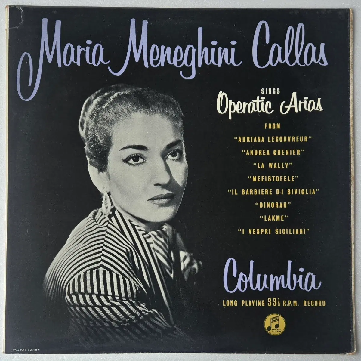 Maria Callas - Operatic Arias LP ( UK Columbia 33CX Blue Gold 오리지널 초반 )