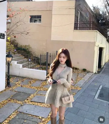 glance tokyo 홀터넥 니트 원피스 새상품급
