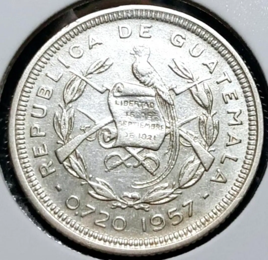 [은화] 과테말라 1957년 10센타보스.외국주화 주화 화폐 동전