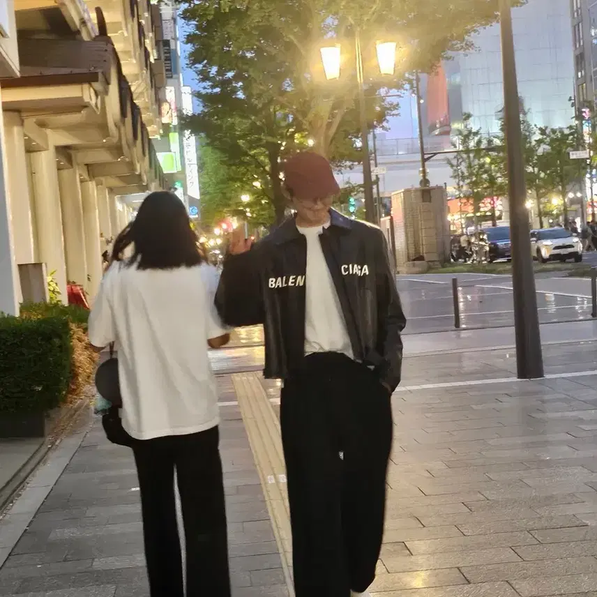 발렌시아가 로고 버팔로 레더 바이커 가죽 자켓 사진 2