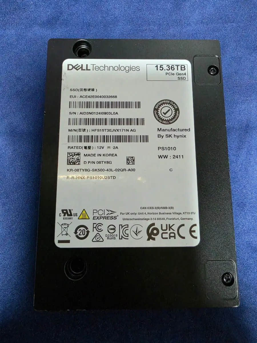 Dell OEM U.2 NVME SSD 15.36TB