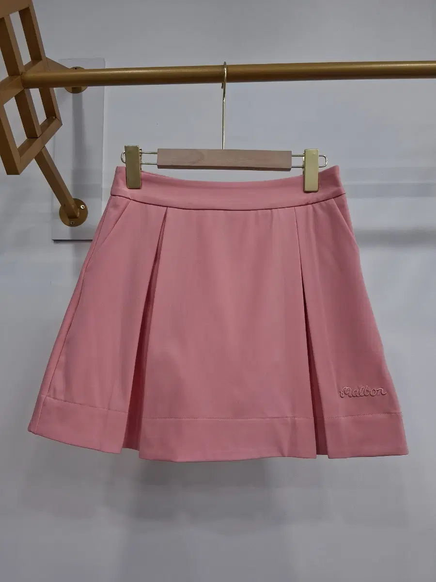 여성 플리츠 골프 스커트 핑크