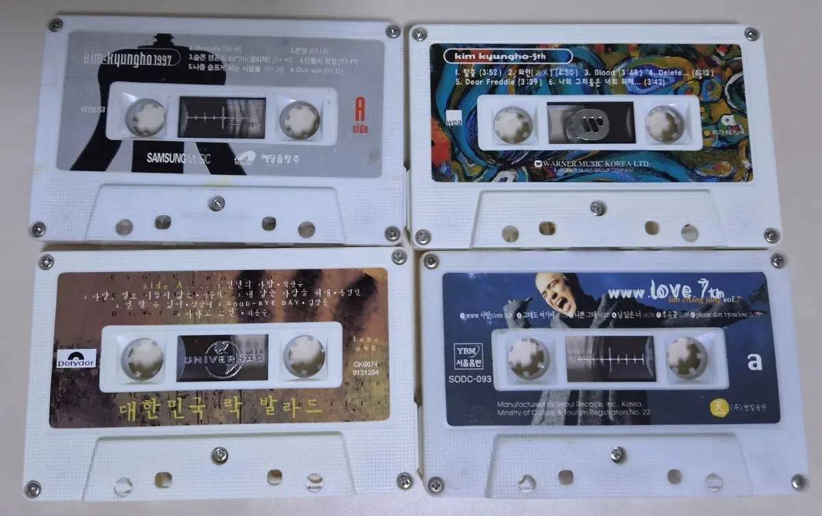 김경호 2집 5집, 락 발라드, 임창정 / 총 4장 (자켓 없는카세트테이프)