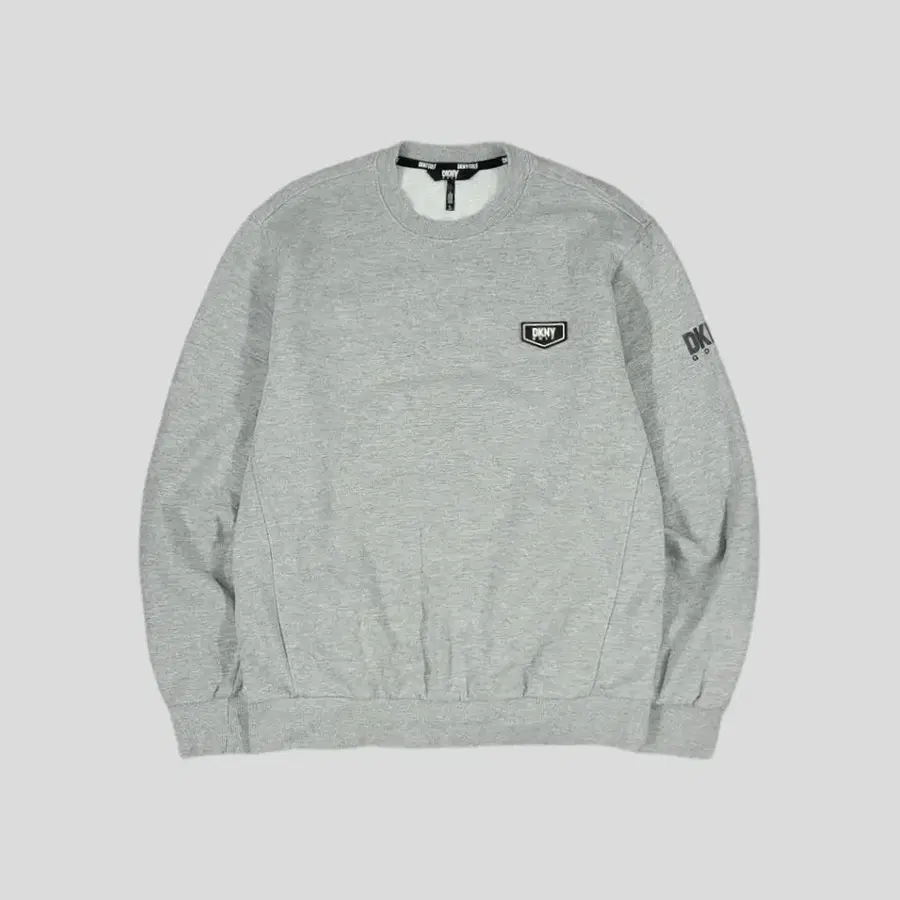 DKNY GOLF 도나카란뉴욕 골프 그레이 블랙 로고패치 코튼블렌드 맨투맨 티셔츠 M