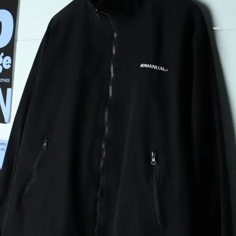 (L-XL) 노매뉴얼 집업 바람막이 점퍼자켓 블랙 우븐-H38728