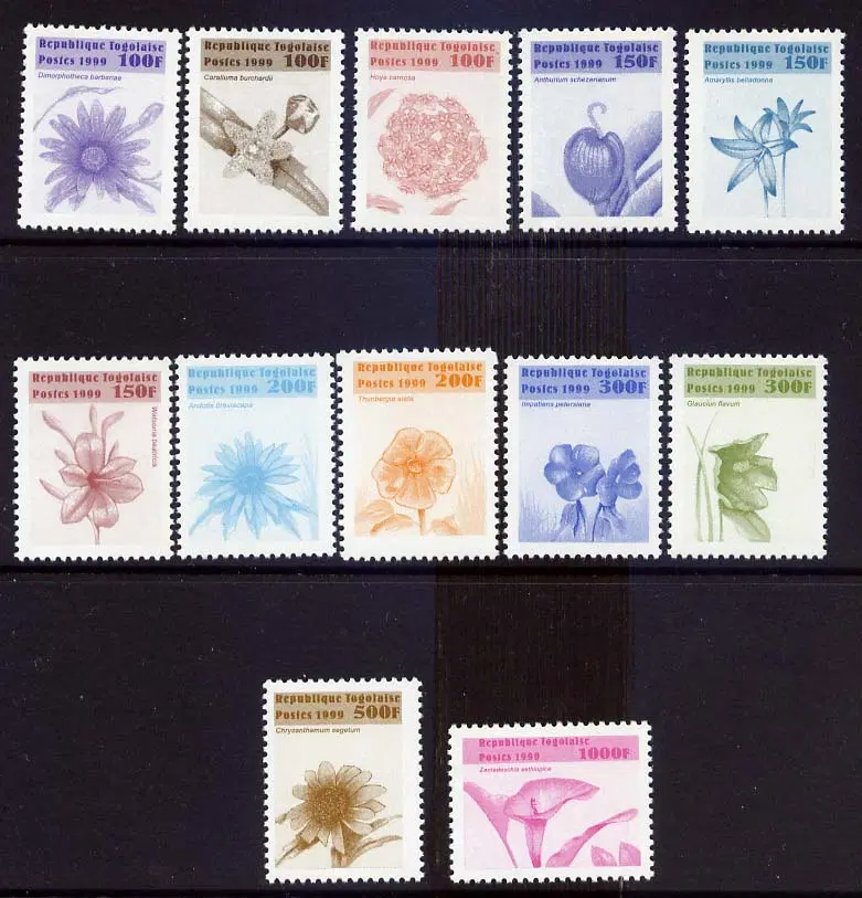 [BKstamp외국우표] 토고 꽃 12종완(1999년)
