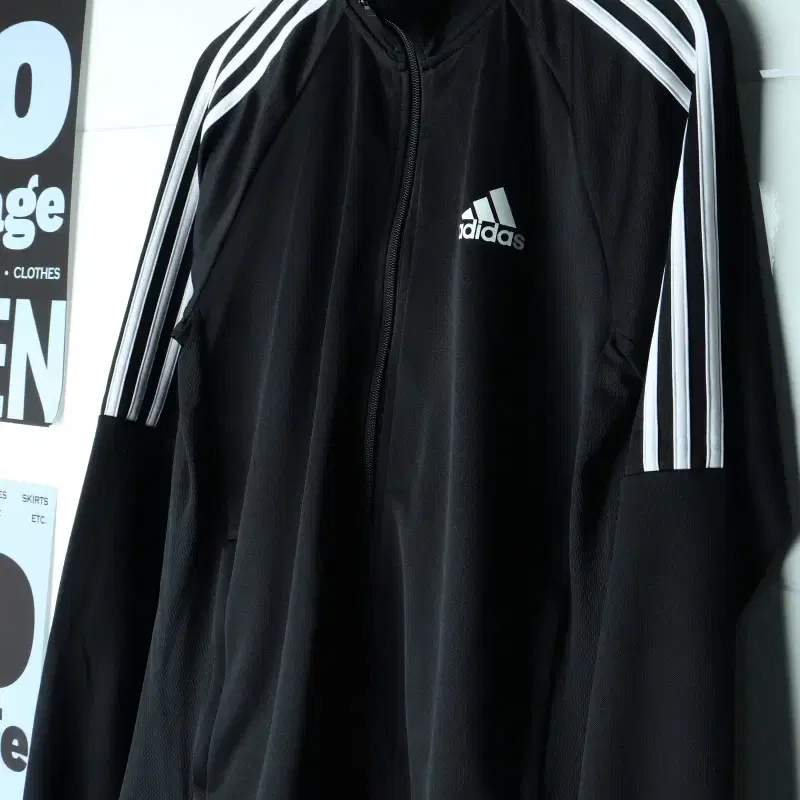 (L-XL) 아디다스 집업져지 트랙탑 블랙 삼선 올드스쿨-H38758